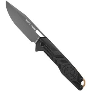 Real Avid RAV-7 Drop Point Folding Carry Knife, Titanium Coat