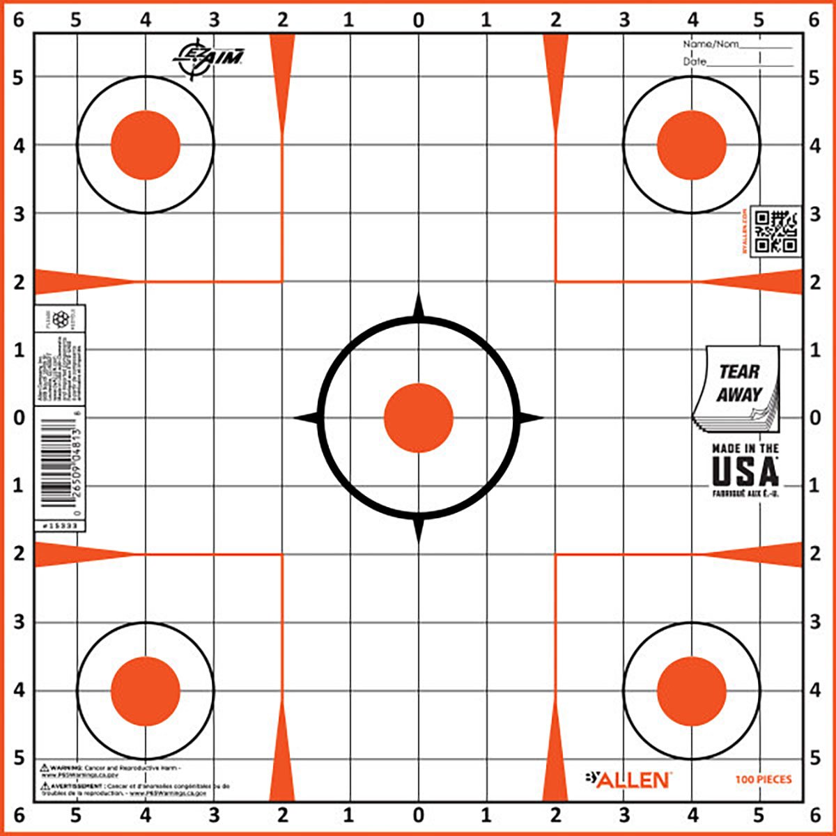 Allen Co EZ Aim Sight-In Grid 12"x12" Paper Shooting Targets, 100-Pack