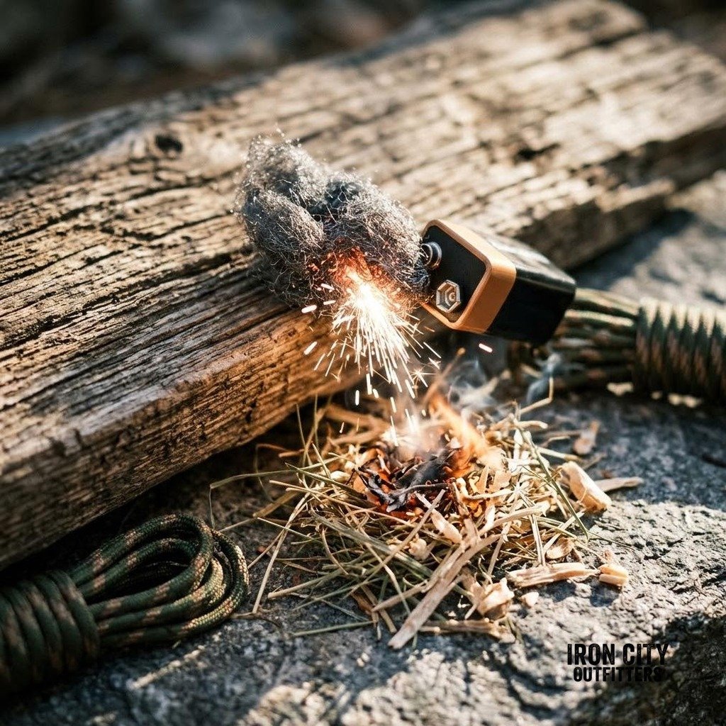 Nine Volts and Steel Wool: Igniting Fire From a “Dead” Battery in Under Ten Seconds