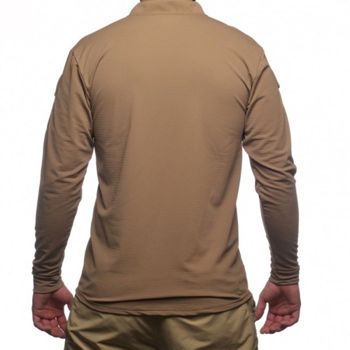 VELOCITY SYSTEMS Boss Rugby Shirt Long Sleeve Coyote Brown Med