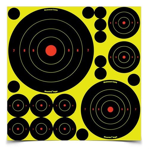 Birchwood Casey Shoot-N-C Assorted 1", 2", 3", 6" & 8" Bull's-Eye Target, 5 Sheets