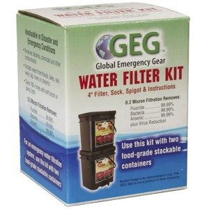 PS Products Inc GEG Water Filter Kit W/4" Filter Sock, Spigot & Instructions
