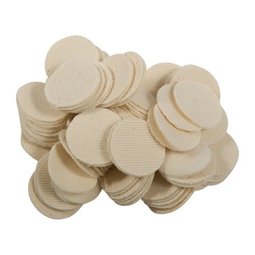 Brownells Heavy Duty Cotton Round Patches, 1.25", .30-.35 Caliber, 100-Pack